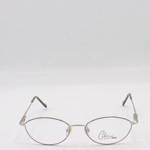 Celine Dion Oval Silver Thin Rim Vintage Celebrity Y2k Glasses 52 17 135